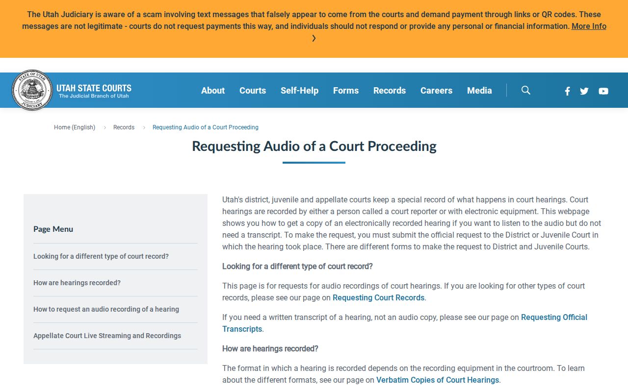Garfield County criminal court case audio and transcript request instructions
