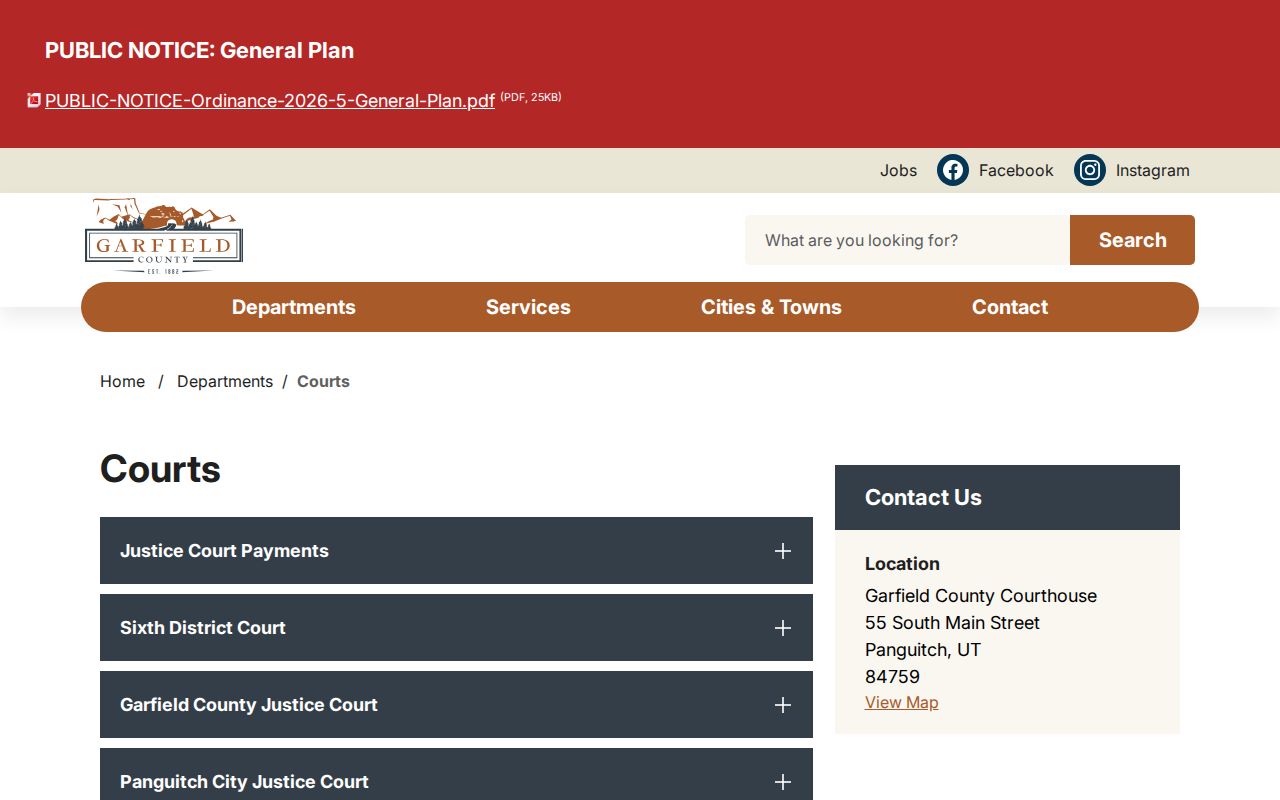 Garfield County criminal court case information from the county courts page