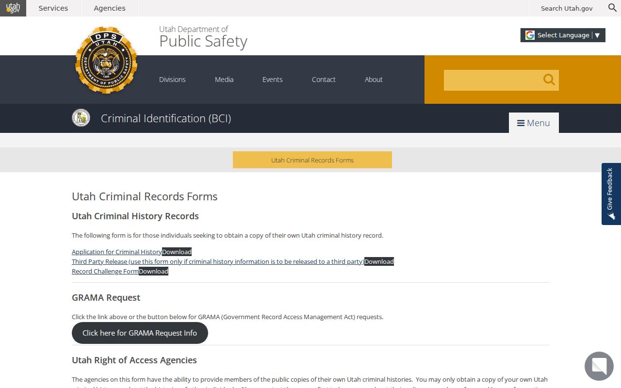 Garfield County criminal record BCI forms and challenge routes