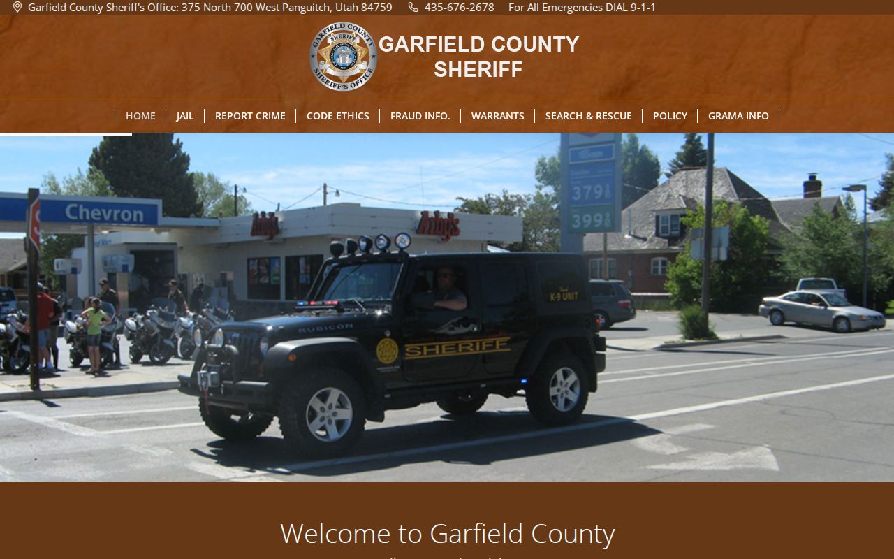 Garfield County criminal records Sheriff operational website