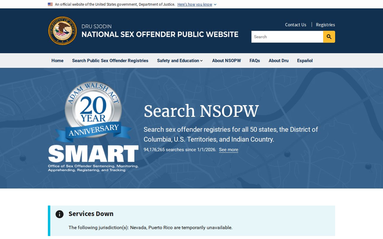 Garfield County sex offender lookup through the national NSOPW search