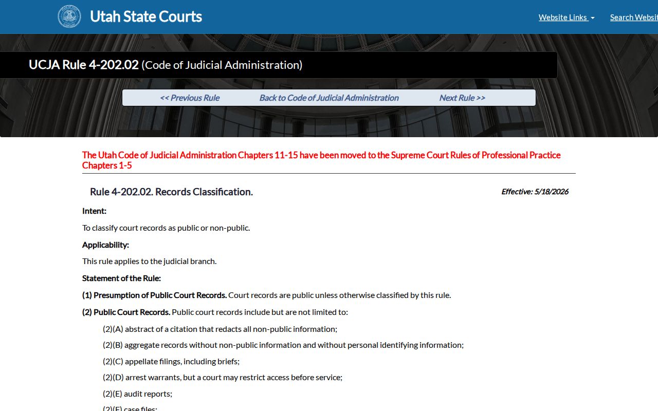 Garfield County sex offender lookup Utah court access rule